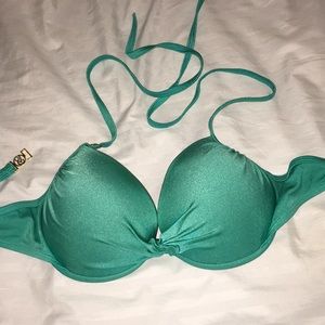 Turquoise halter bathing suit top